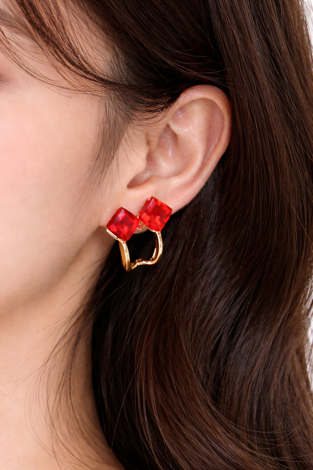 Ruby Glow Duo Hoops Earrings