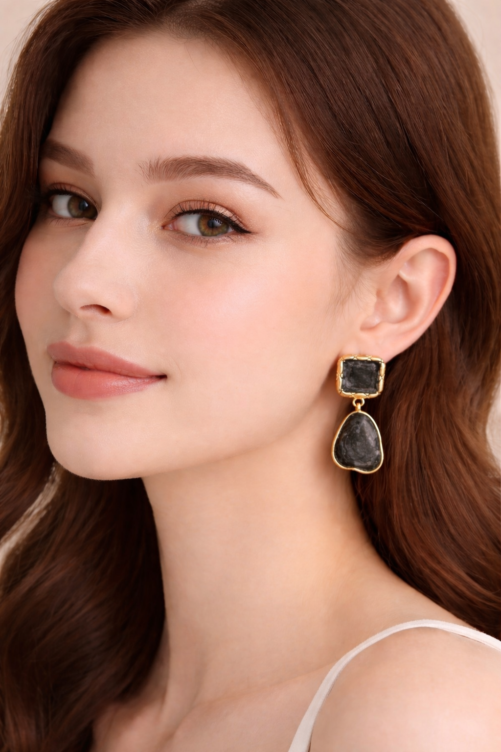 Noir Stone Drop Earrings