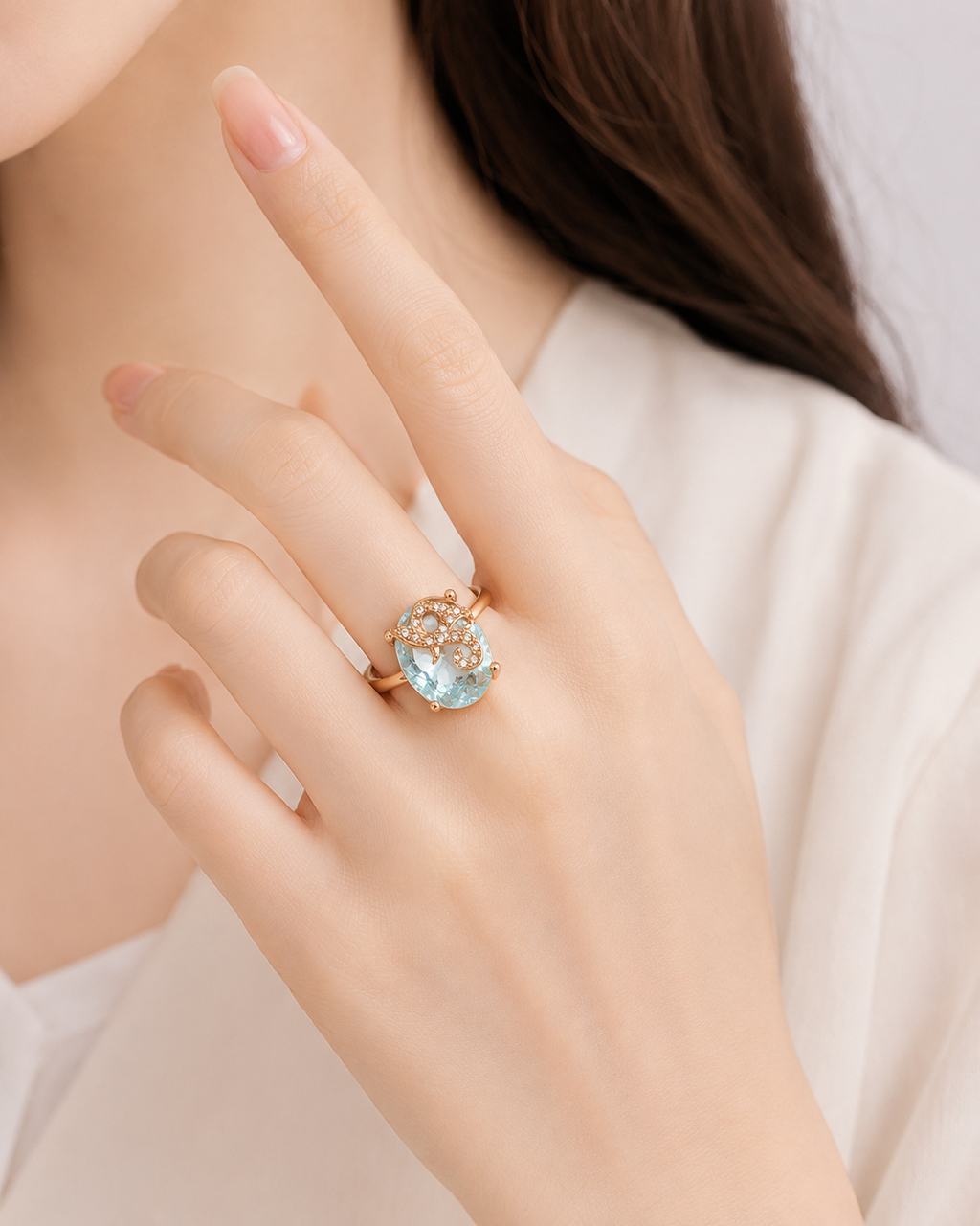 White Crystal Ring for Women | Adjustable Oval White Stone Ring with Sparkling Zircon Design | Elegant Fashion Finger Ring