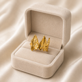 Korean Gold Leaf Adjustable Ring for Women | Elegant Botanical Open Golden  Ring | Minimalist Nature Inspired Fashion Jewelry | Adjustable Finger Ring for Girls & Women