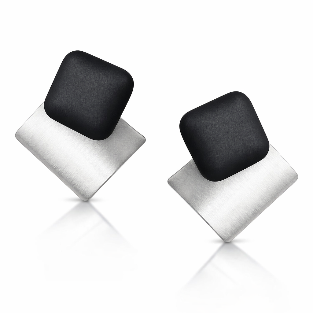 Midnight Metal Edge Earrings