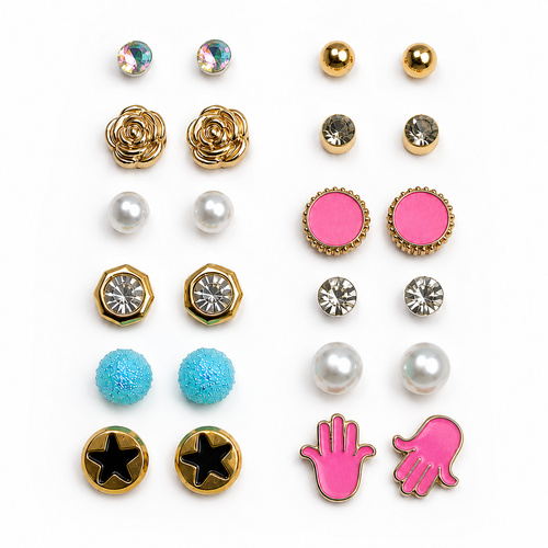 12 Pairs Earring Combo Set for Women & Girls