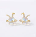 Korean Planet Pearl Stud Earrings for Women | Gold Plated Star Orbit Pearl Earrings | Trendy Korean Designer Earrings | Cute Elegant Jewelry for Girls & Women