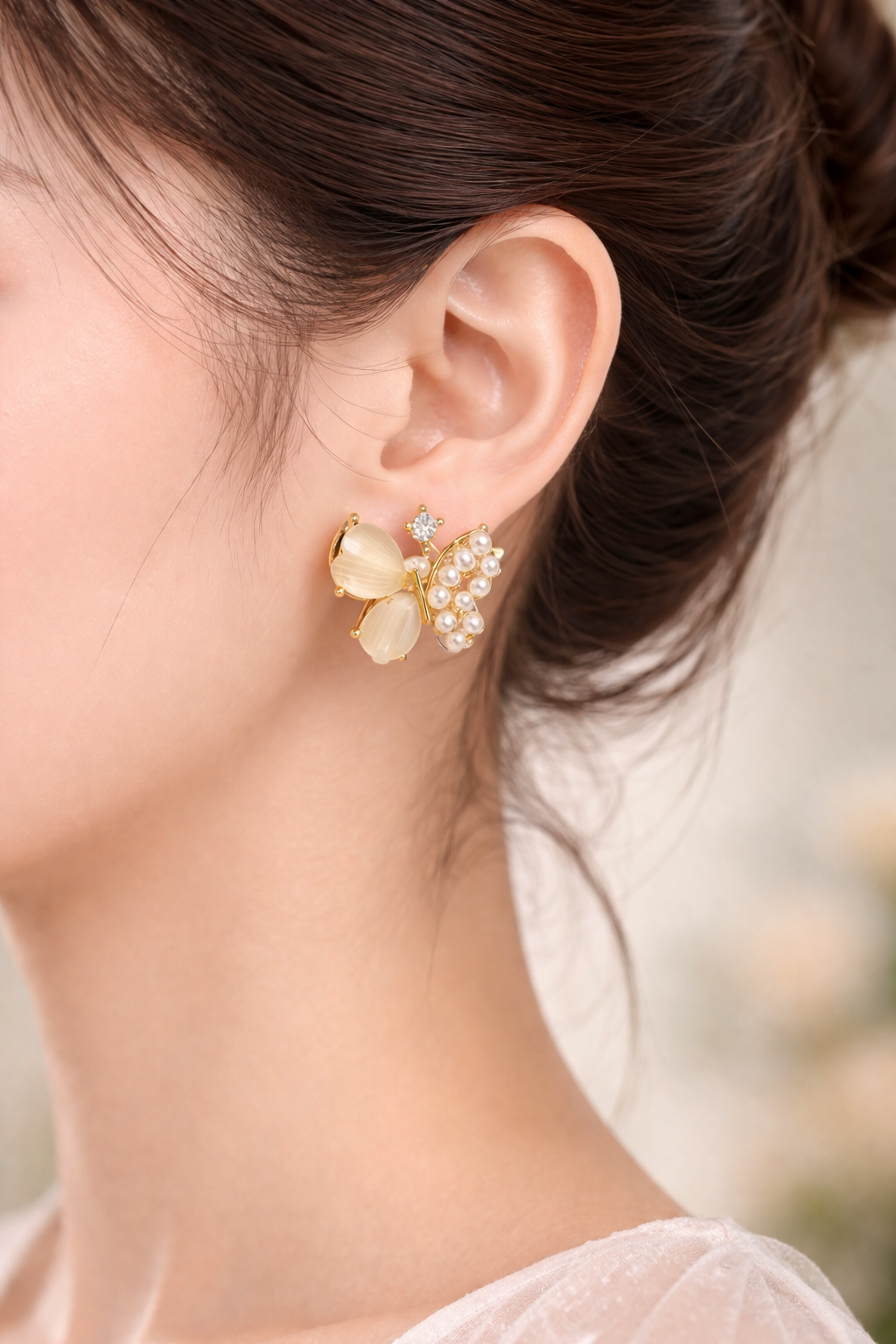 Pearl Butterfly Grace Earrings