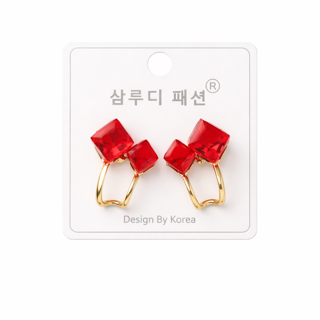Ruby Glow Duo Hoops Earrings