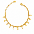 FASSSIONS Gold-Plated Geometric Charm Anklet for Women & Girls | Adjustable Chain Anklet | Trendy Korean Style Fashion