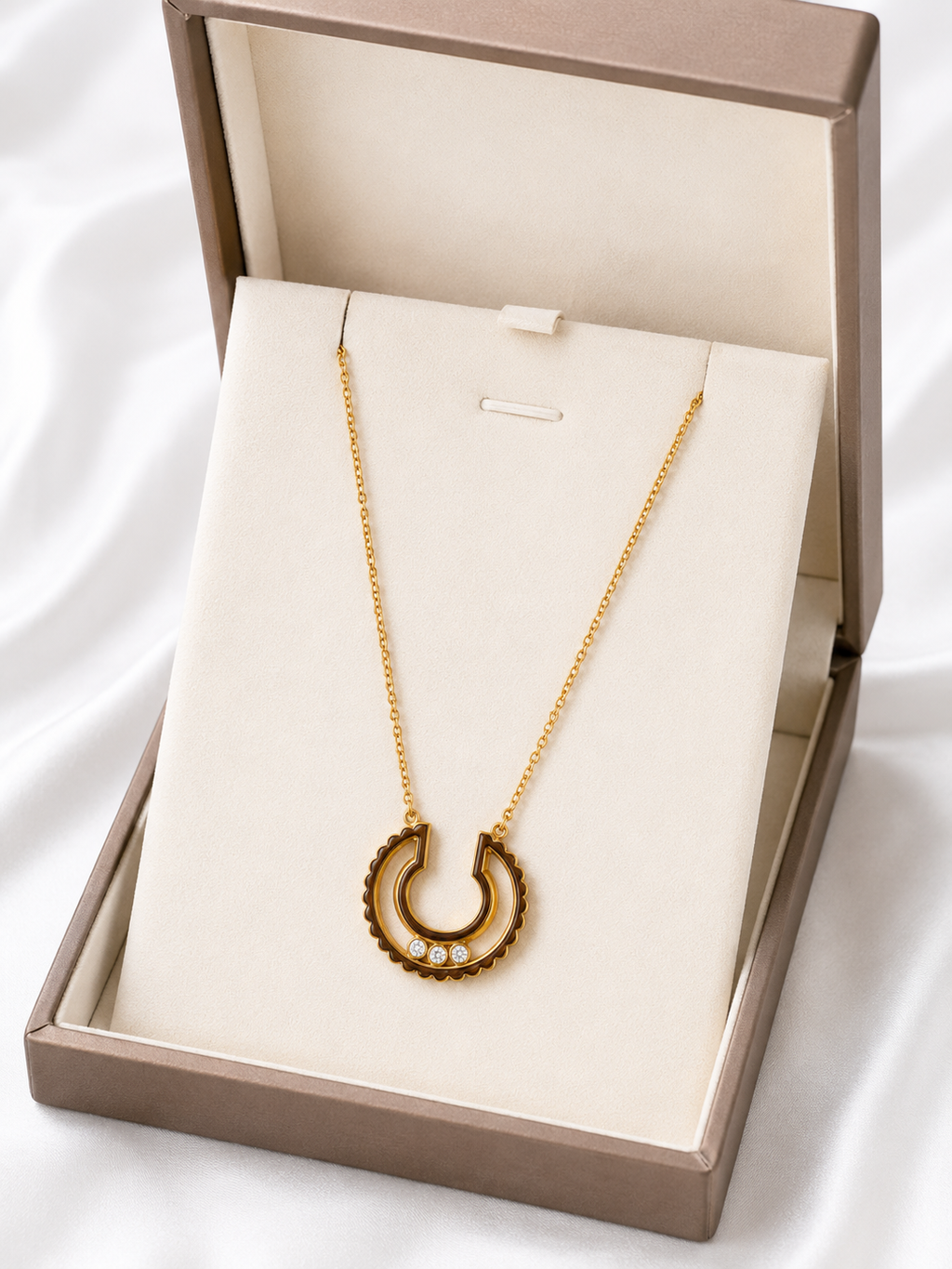 The Sienna Scalloped Horseshoe Pendant