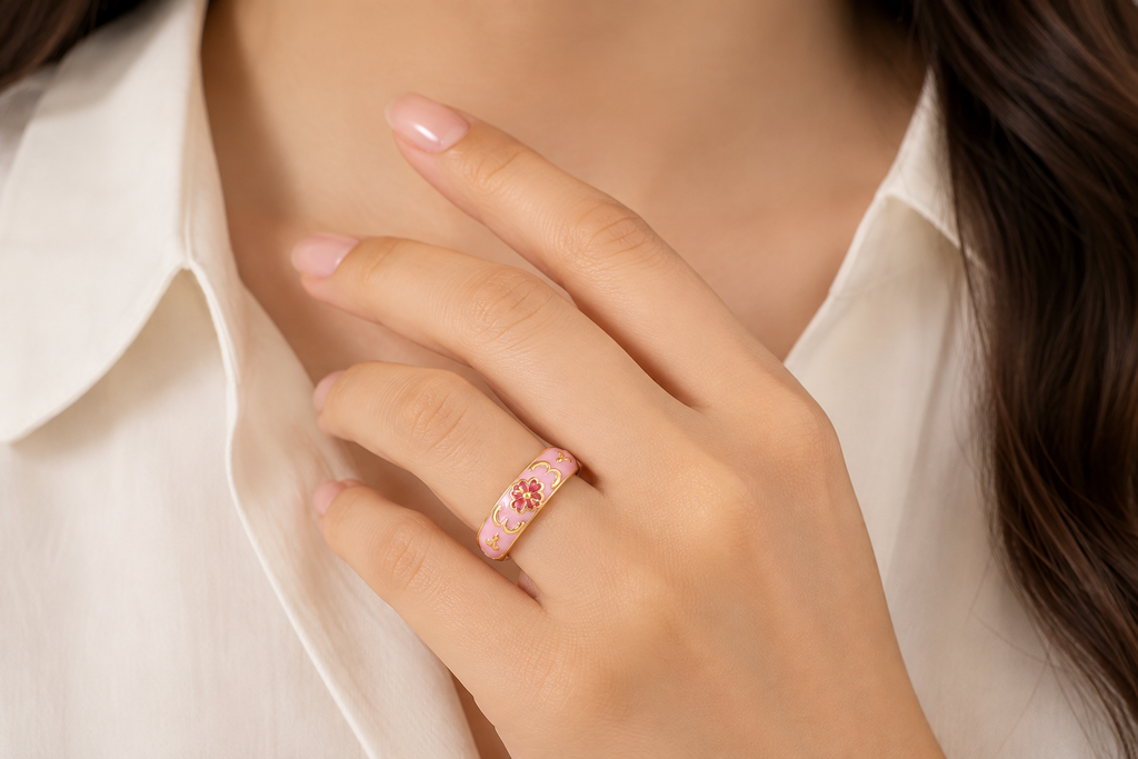 Enamel Ring for Women | Multicolor Tone Designer Ring