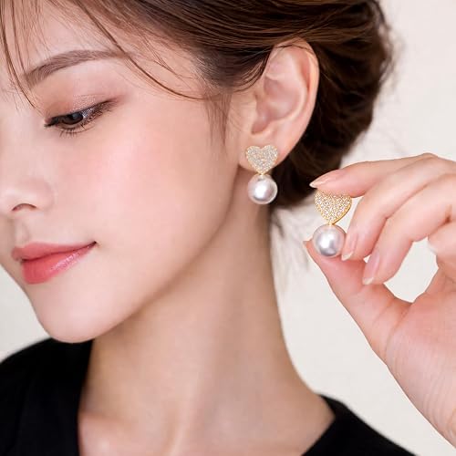 Crystal Love Pearl Earrings