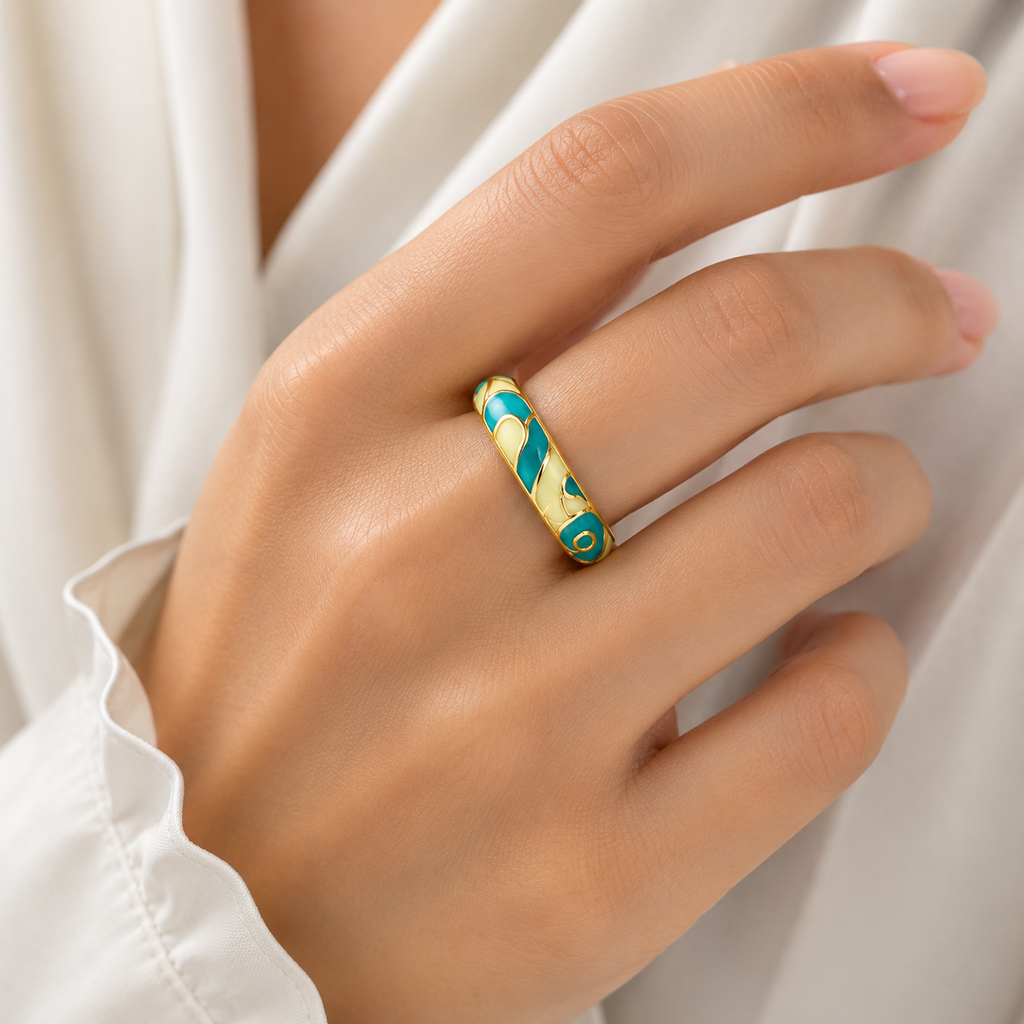 Enamel Ring for Women | Multicolor Tone Designer Ring
