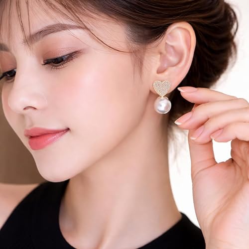 Crystal Love Pearl Earrings