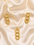 Heart Pendant Necklace Set for Women with Matching Earrings | Stainless Steel Chain Jewelry Set | chain Jewelry for Girls & Women