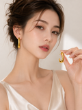 Korean Chunky Gold Hoop Earrings for Women | Korean Style Statement Open Hoops | Lightweight Elegant Jewelry for Girls & Women
