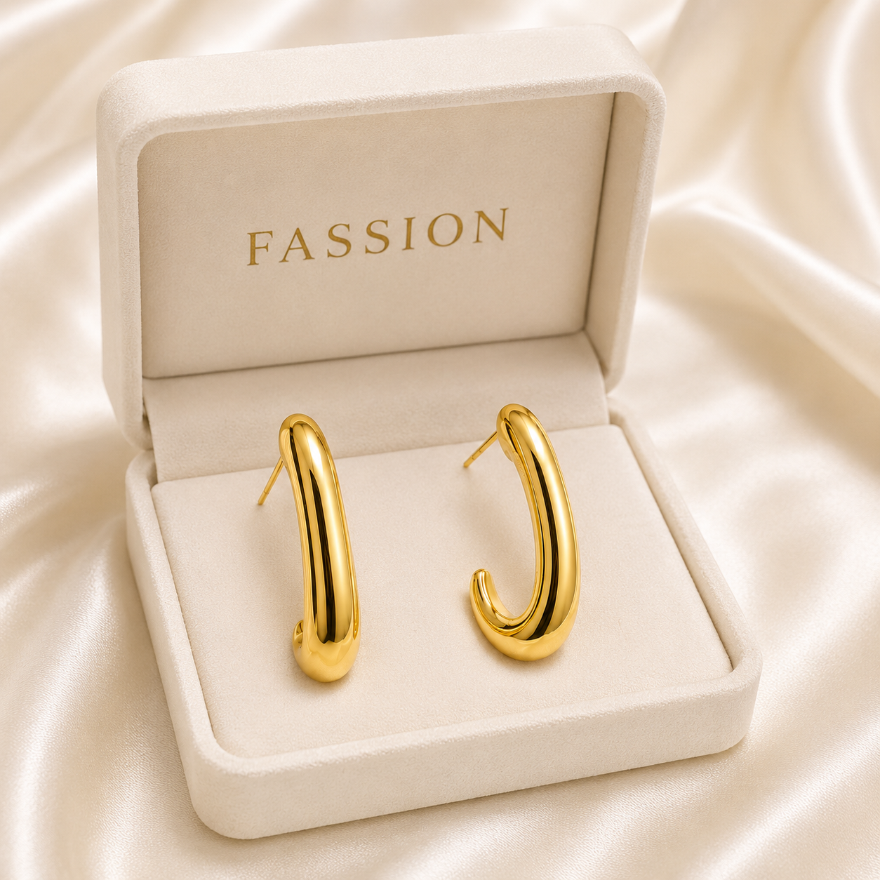 Korean Chunky Gold Hoop Earrings for Women | Korean Style Statement Open Hoops | Lightweight Elegant Jewelry for Girls & Women