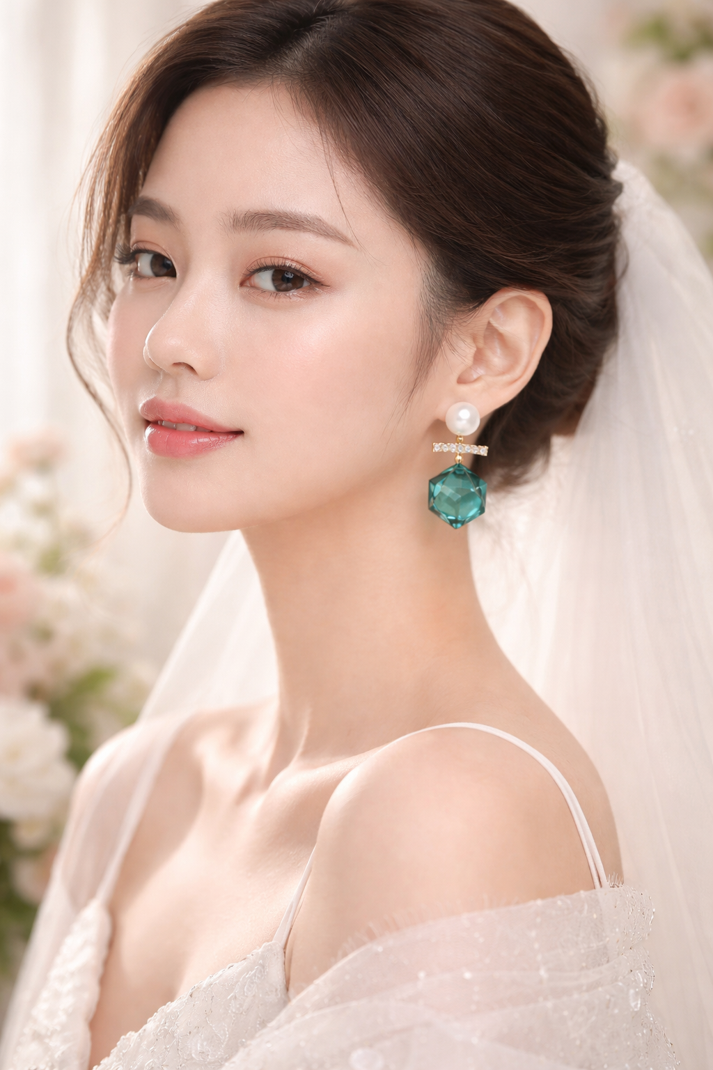 Teal Crystal Elegance Earrings
