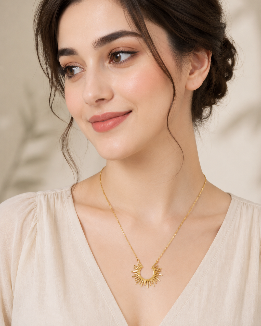 The Golden Eclipse Ray Necklace