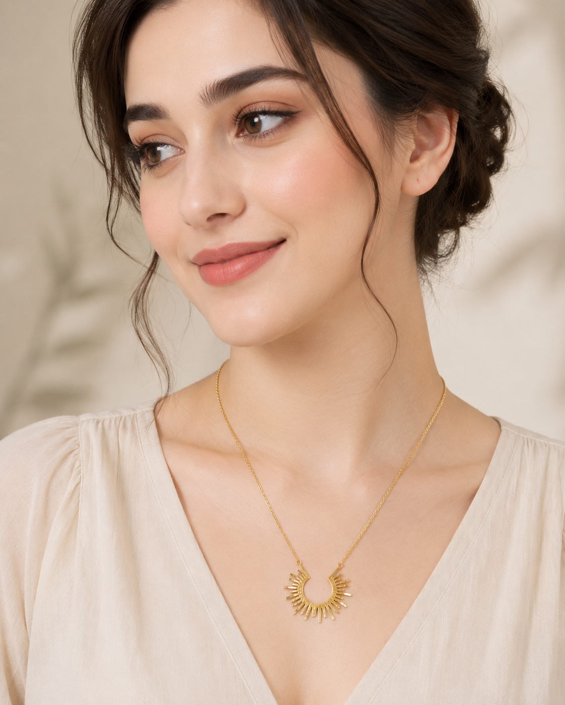 The Golden Eclipse Ray Necklace