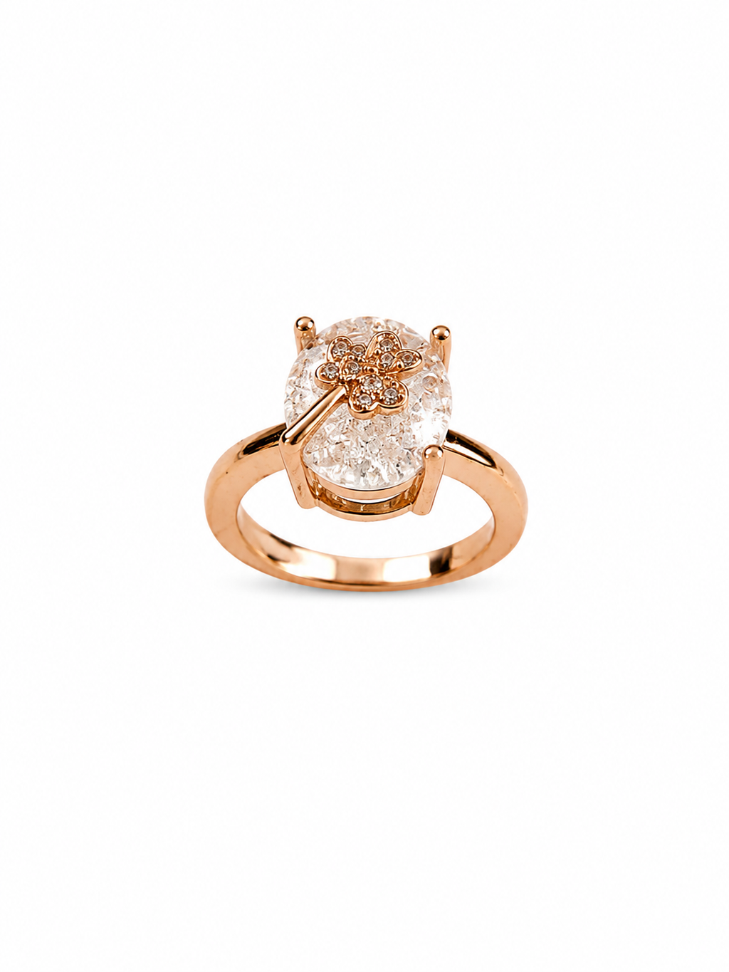 white Crystal Ring for Women | Adjustable Oval White Stone Ring with Sparkling Zircon Design | Elegant Fashion Finger Ring