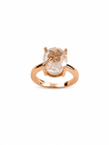white Crystal Ring for Women | Adjustable Oval White Stone Ring with Sparkling Zircon Design | Elegant Fashion Finger Ring