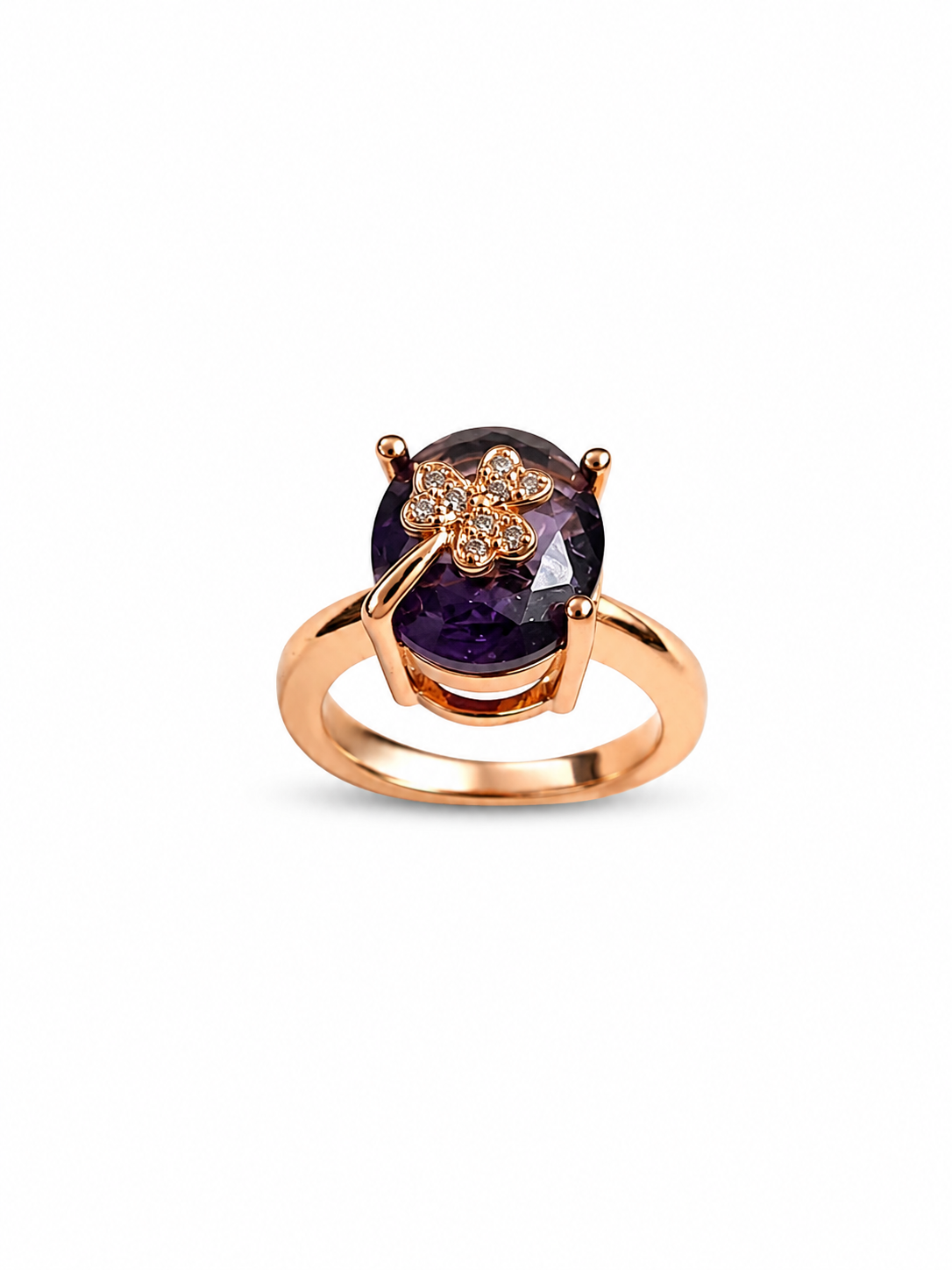 Blue Crystal Ring for Women | Adjustable Oval White Stone Ring with Sparkling Zircon Design | Elegant Fashion Finger Ring
