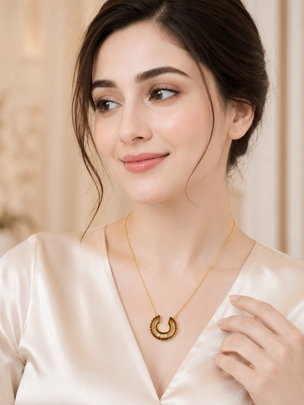 The Sienna Scalloped Horseshoe Pendant