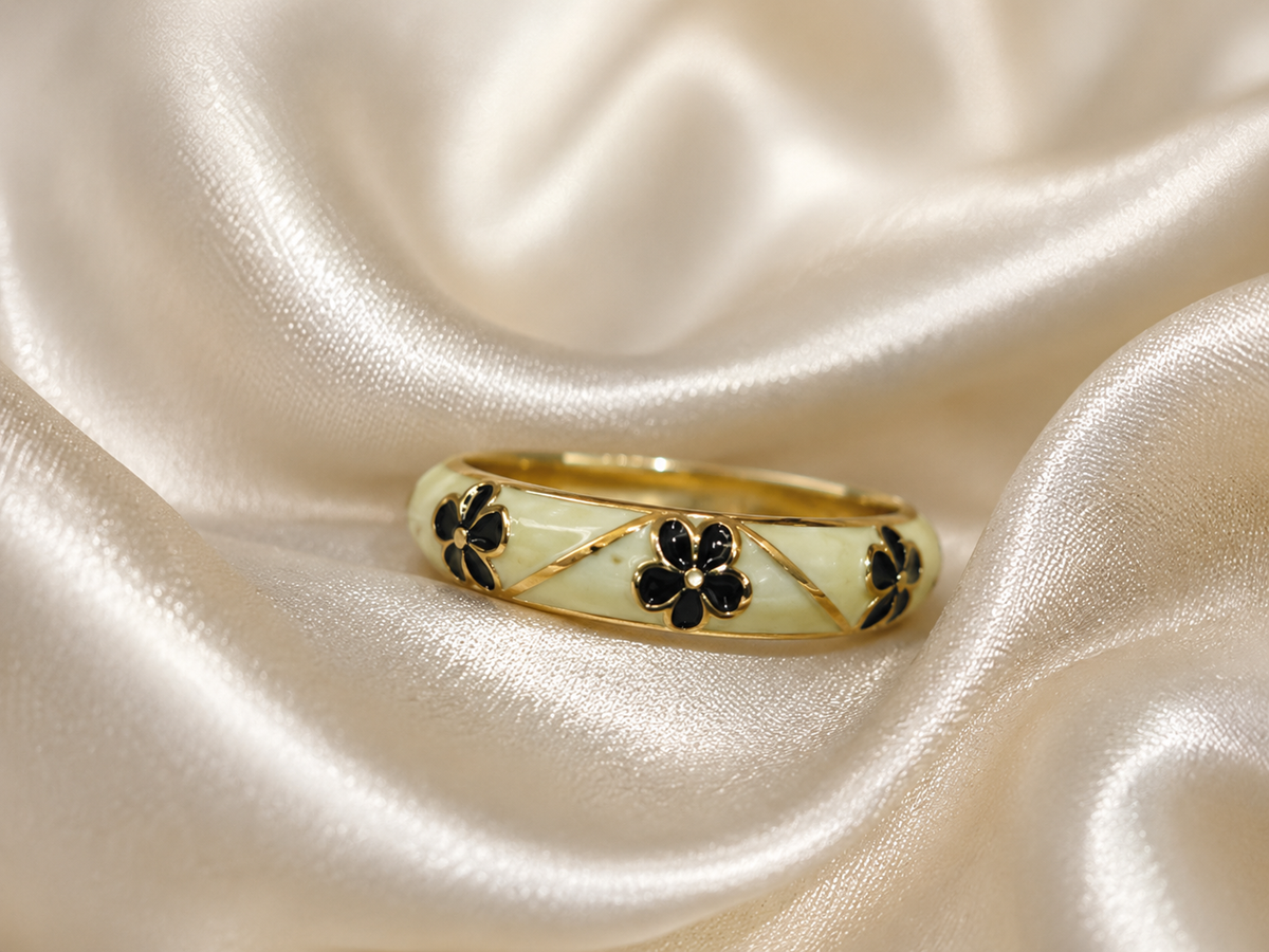 Enamel Ring for Women | Multicolor Tone Designer Ring | Stylish Fashion Finger Ring for Women & Girls | Elegant Party Wear Jewellery (Copy)