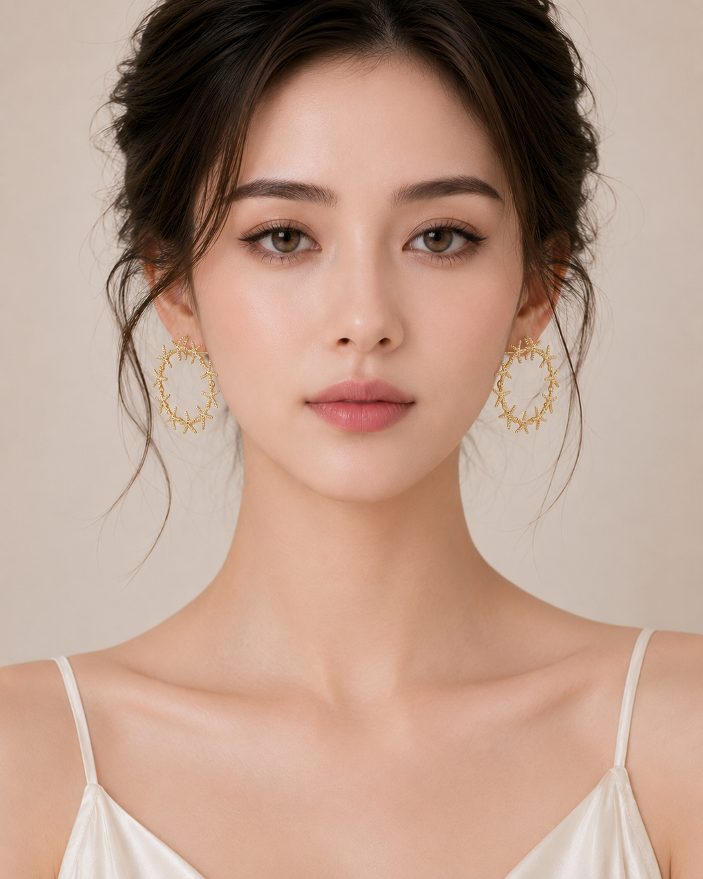 Korean Starfish Hoop Earrings for Women | Gold-Plated Ocean-Inspired Statement Hoop Earrings | Beach Style Fashion Jewelry | Trendy Korean Earrings