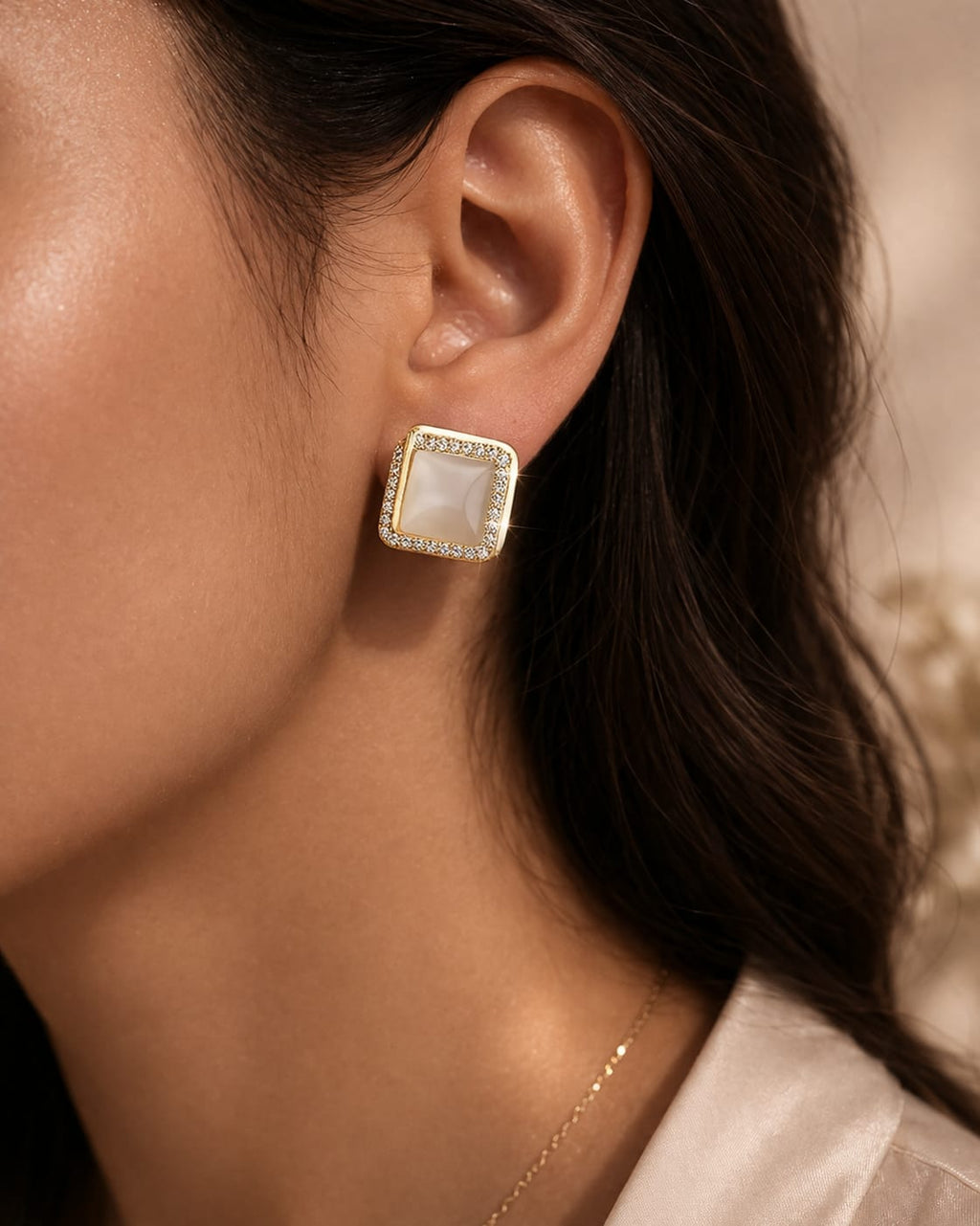 Crystal Square Luxe Earrings