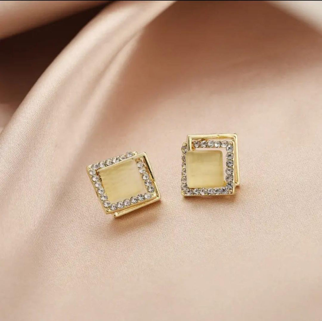 Crystal Square Luxe Earrings