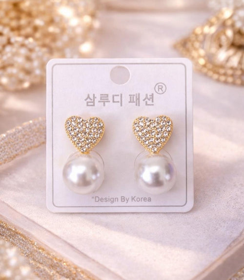 Crystal Love Pearl Earrings