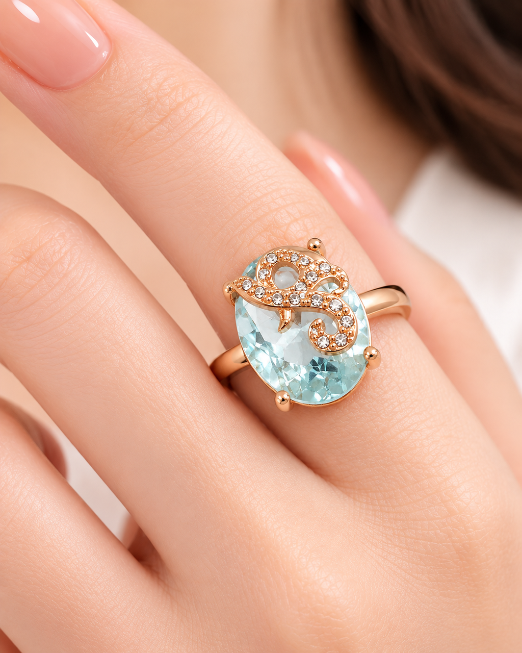 White Crystal Ring for Women | Adjustable Oval White Stone Ring with Sparkling Zircon Design | Elegant Fashion Finger Ring