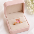 Rose Gold Butterfly Pink Crystal Ring for Women | Adjustable Finger Ring with Sparkling Pink Stone | Elegant Fashion Jewelry |