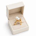 Adjustable Pearl Ring for Women | Elegant Gold-Tone Statement Ring | Open-Size Fashion Ring for Women & Girls