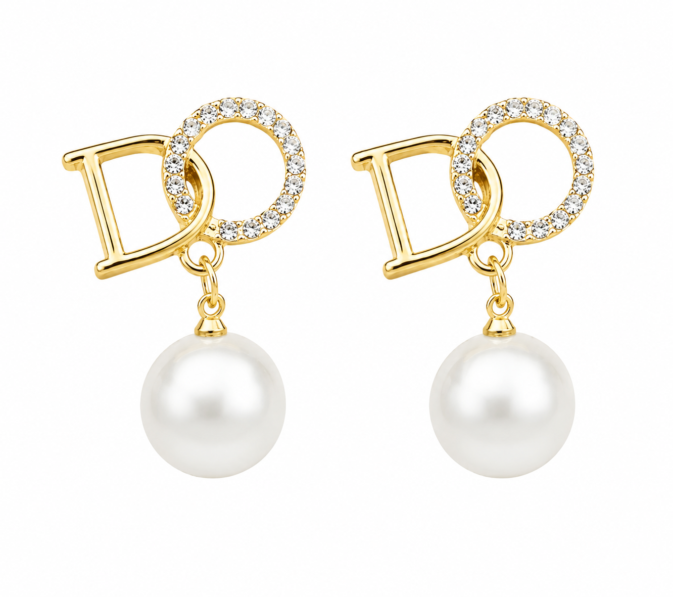FASSSIONS Butterfly Pearl Tassel Earrings for Women | KoFASSSIONS Gold Plated Pearl Drop Earrings for Women | Korean Style Rhinestone Letter Design Stud Earrings