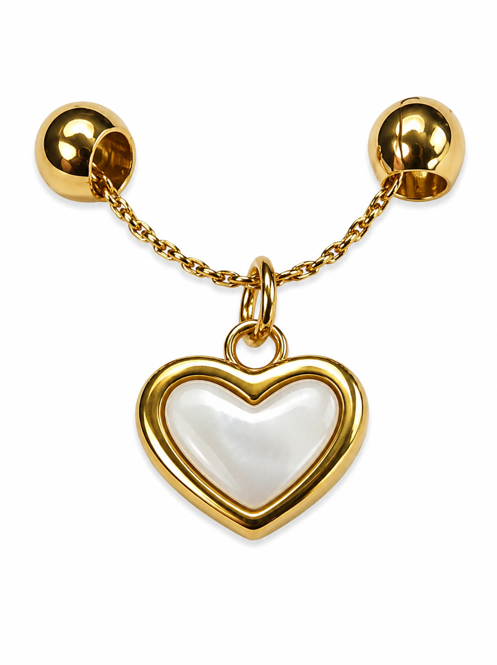 Gold Heart Charm Anklet for Women | White Mother of Pearl Heart Pendant | Elegant Beaded Chain Anklet | Minimalist Fashion Foot Jewelry
