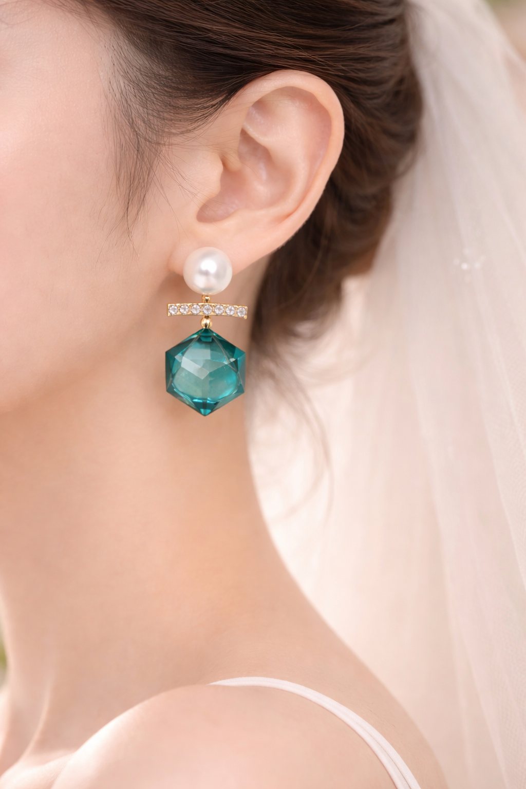 Teal Crystal Elegance Earrings