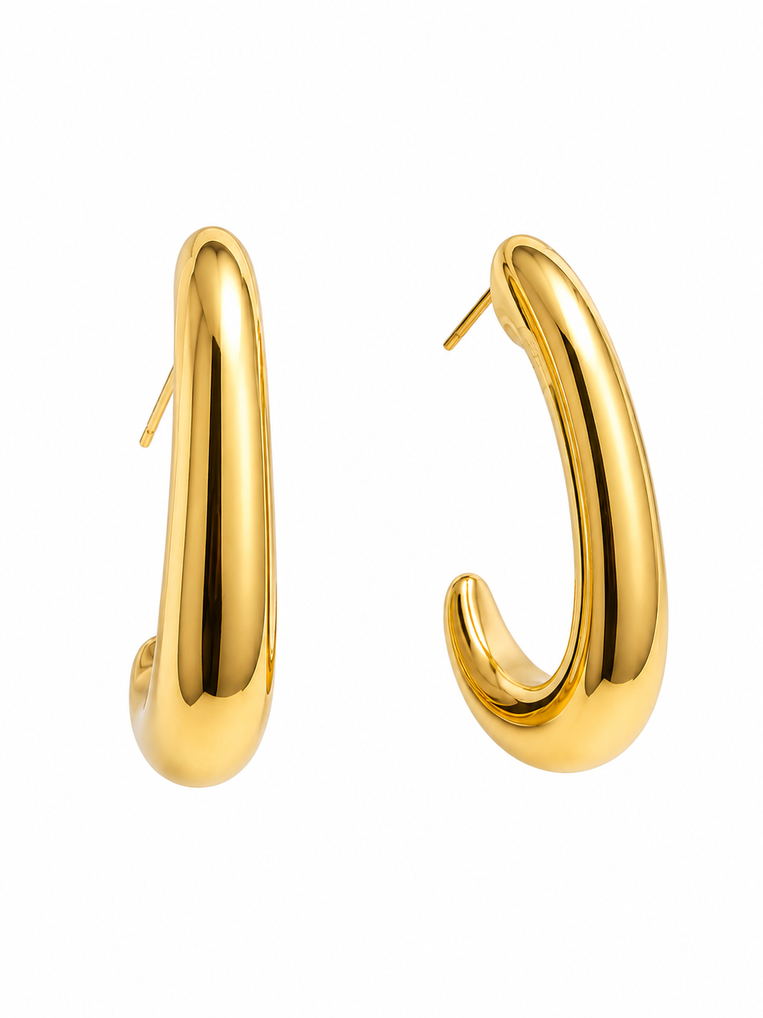 Korean Chunky Gold Hoop Earrings for Women | Korean Style Statement Open Hoops | Lightweight Elegant Jewelry for Girls & Women
