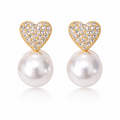 Crystal Love Pearl Earrings