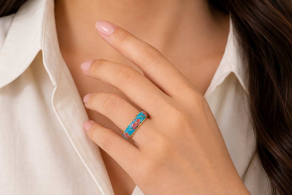 Enamel Ring for Women | Multicolor Tone Designer Ring
