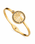 FASSION Tree of Life Gold-Plated Bracelet for Women | Crystal Studded Adjustable Cuff Bangle | Elegant Fashion Jewelry