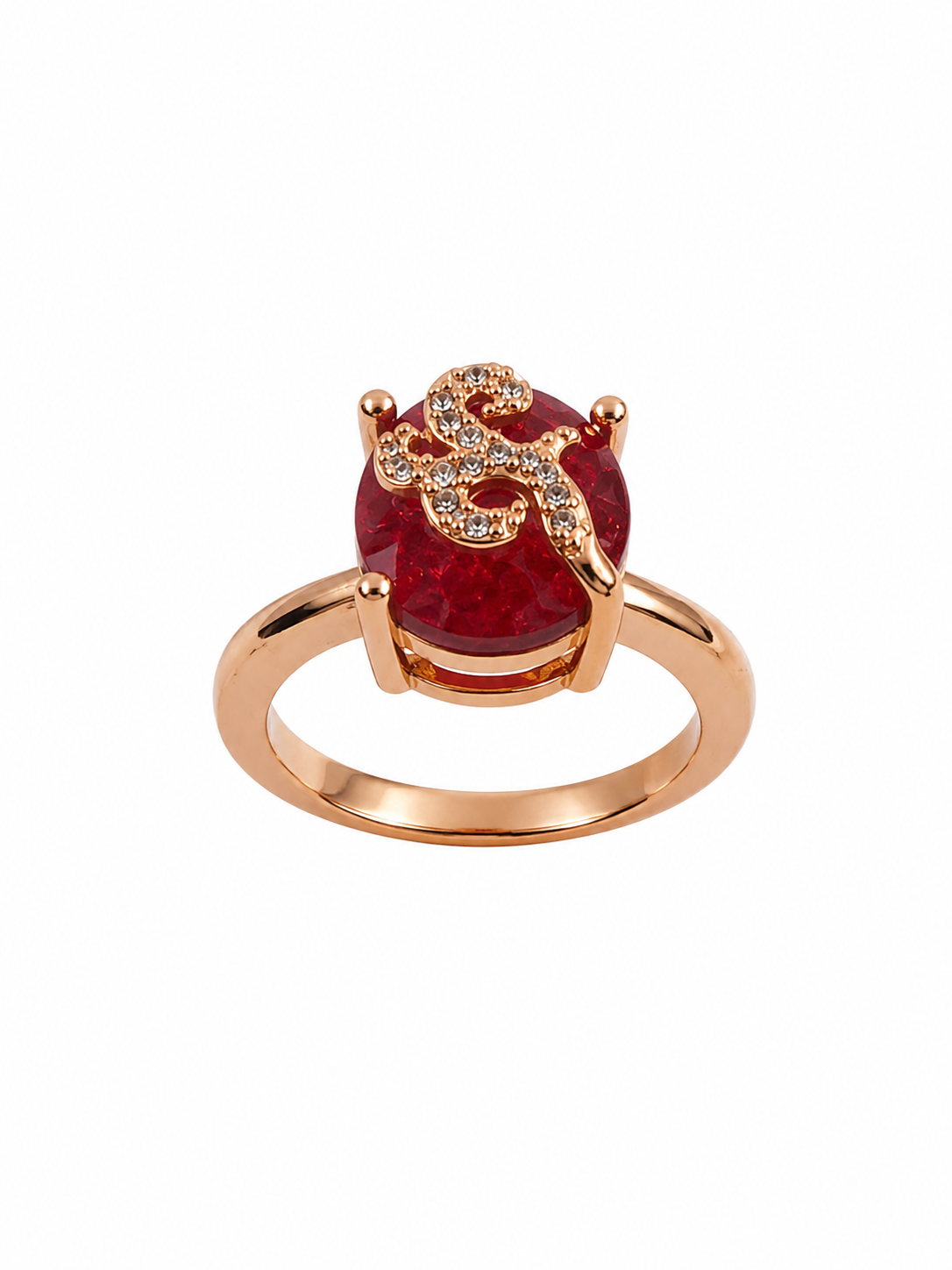 Red Crystal Ring for Women | Adjustable Oval White Stone Ring with Sparkling Zircon Design | Elegant Fashion Finger Ring (Copy) (Copy)