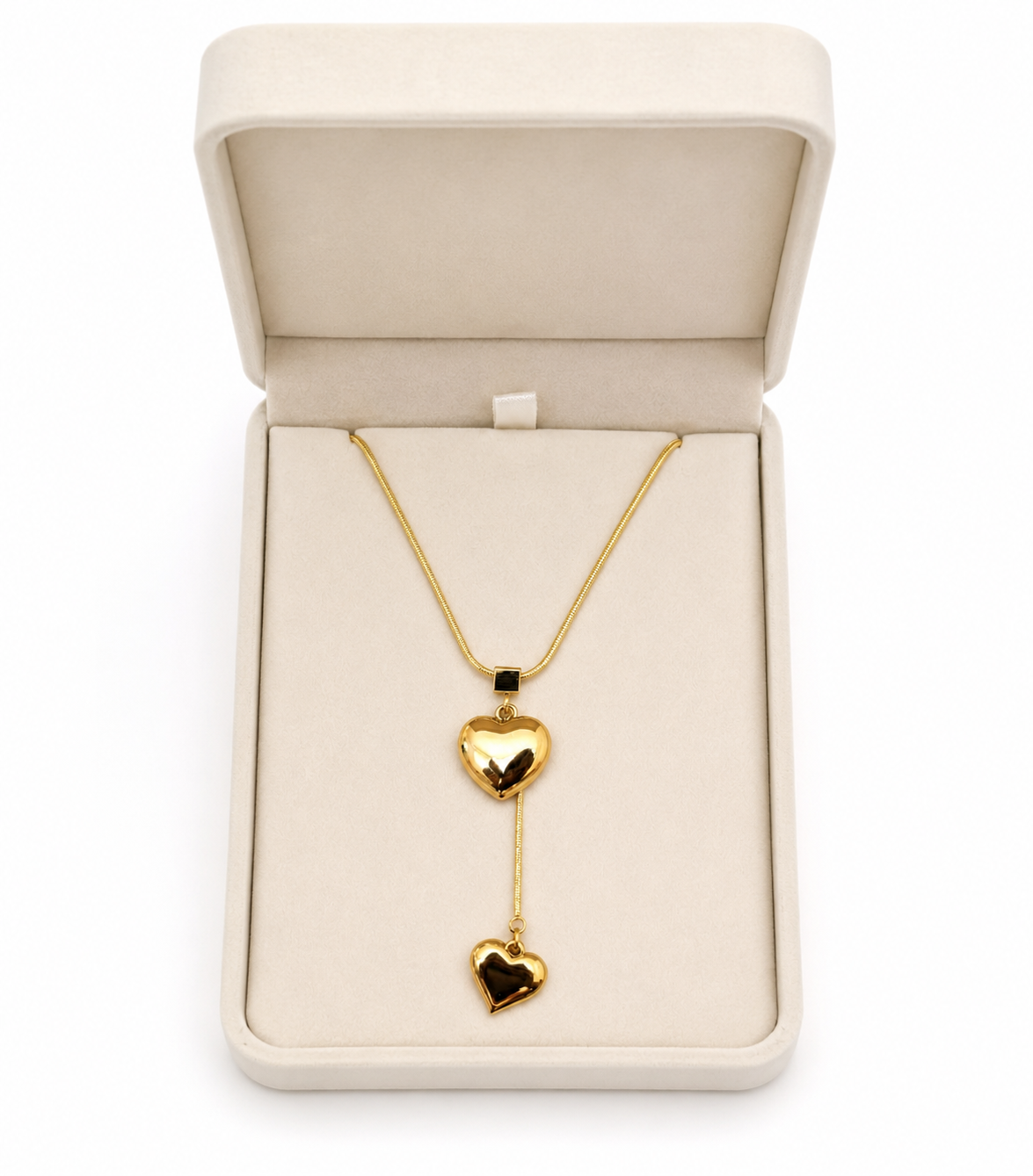 The Liquid Gold Dual Heart Lariat
