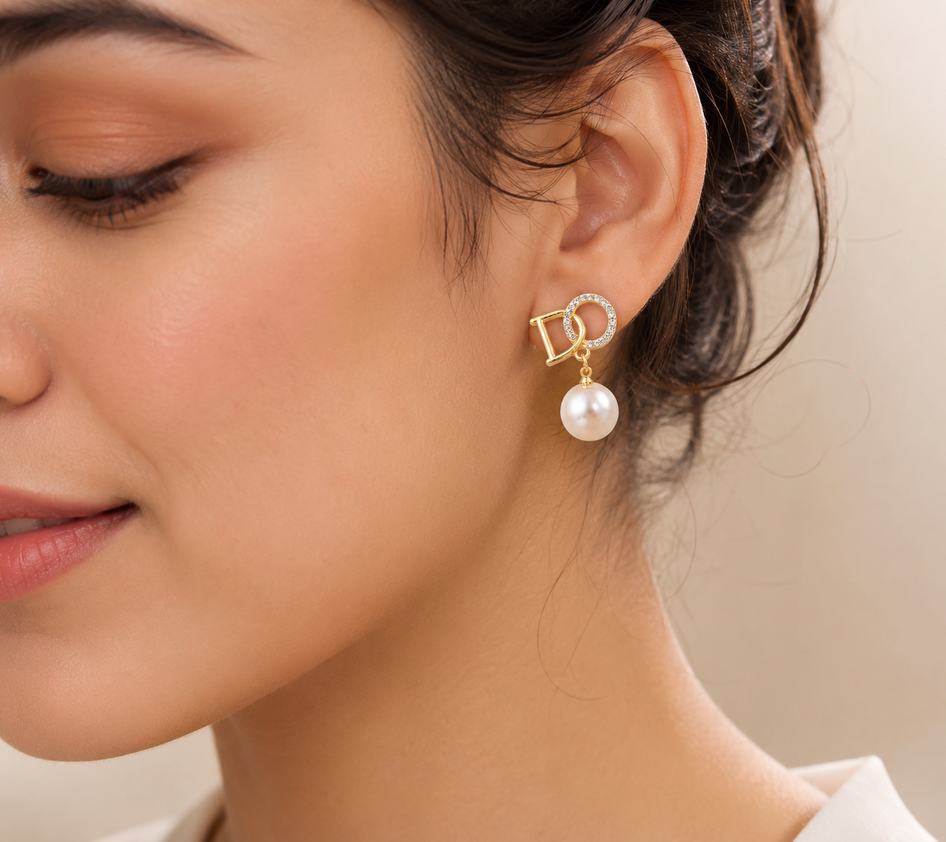 FASSSIONS Butterfly Pearl Tassel Earrings for Women | KoFASSSIONS Gold Plated Pearl Drop Earrings for Women | Korean Style Rhinestone Letter Design Stud Earrings