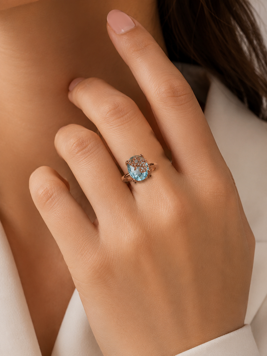 White Crystal Ring for Women | Adjustable Oval White Stone Ring with Sparkling Zircon Design | Elegant Fashion Finger Ring