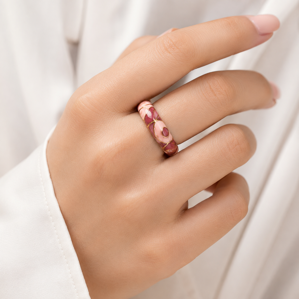 Enamel Ring for Women | Multicolor Tone Designer Ring