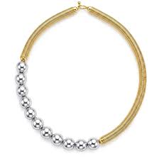 Fasssions Women's Gold Plated Half Pearl Collar Necklace | Elegant Asymmetrical Choker Necklace | Contemporary Fashion Jewelry for Women & Girls