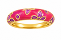 Women’s Gold Tone Red & Purple Enamel Meenakari Ring | Geometric Diamond Design Fashion Finger Ring | Stylish Statement Jewelry for Women & Girls