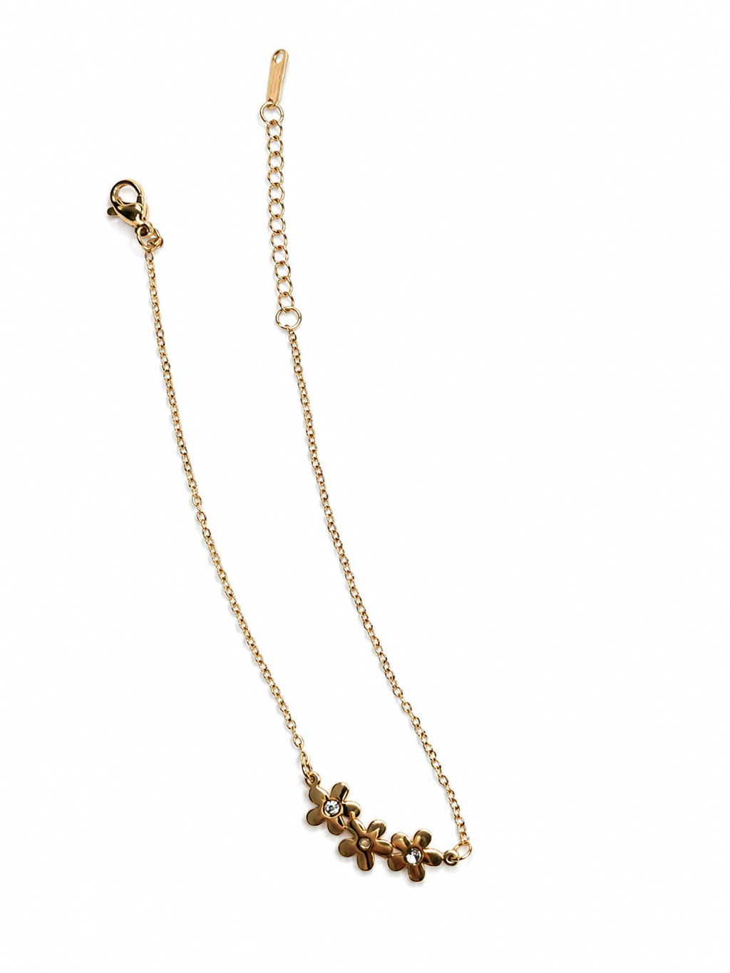 Gold Plated Floral Anklet for Women | Dainty Flower Charm Adjustable Chain Anklet | Elegant Everyday Foot Jewelry Gift for Girls & Women