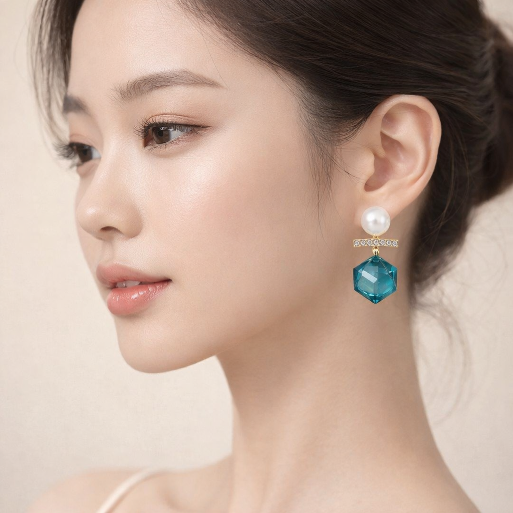 Teal Crystal Elegance Earrings