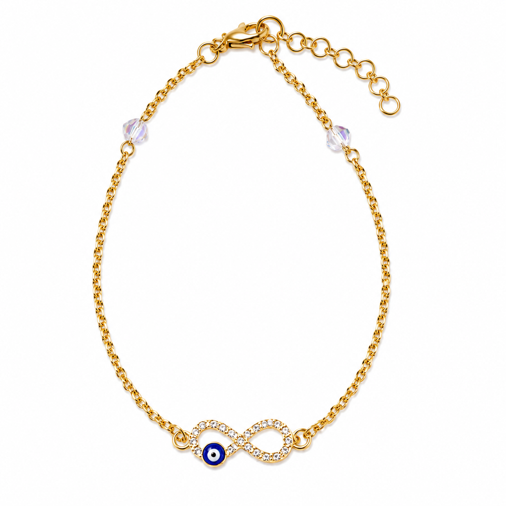 Women's Gold Plated Crystal Bead Anklet | Adjustable Dainty Chain Anklet | Minimalist Ankle Bracelet for Girls & Women